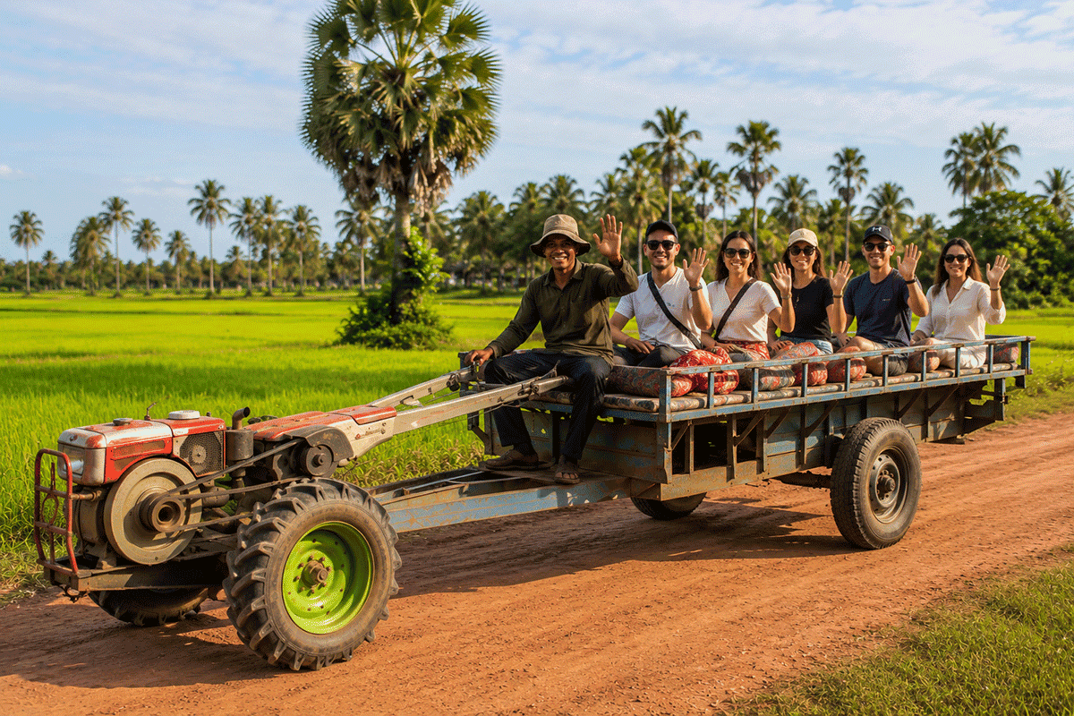 Angkor Wat & Villages ,Iron Buffalo Ride with Tour Guide Speaking your language